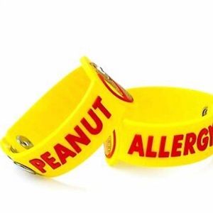 2 Pack - Adjustable Size Peanut Allergy Bracelets for Kids